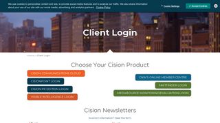 Log in to CisionPoint, Cision Social Media or media source