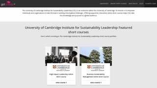 Cambridge CISL Online Short Courses - GetSmarter