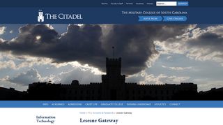 Lesesne Gateway, The Citadel's Internal Portal - The Citadel ...