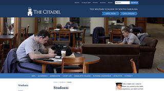 Students Homepage - The Citadel - Charleston, SC