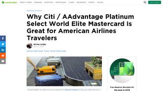Why Citi / AAdvantage Platinum Select World Elite Mastercard Is ...
