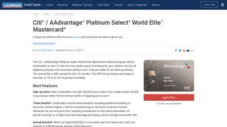 Citi / AAdvantage Platinum Select World Elite Mastercard Review ...