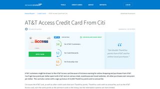 AT&T Access Credit Card From Citi - Review and Compare