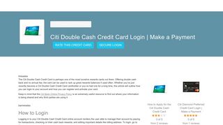 cincinnatidutchlionsfc Citi Double Cash Credit Card Login | Make a ...