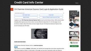 Citi Chairman American Express Card Login & Application Guide