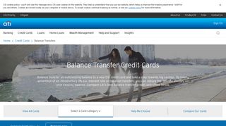 Balance Transfer Credit Cards - Citibank Australia