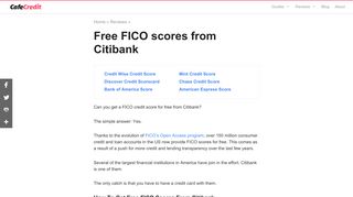 Citibank FICO Score - Cafe Credit
