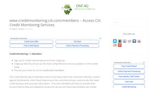 www.creditmonitoring.citi.com/members – Access Citi Credit ... - DAF