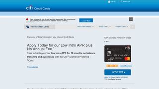 Low Interest Credit Card - Citi® Diamond Preferred® - Citi.com