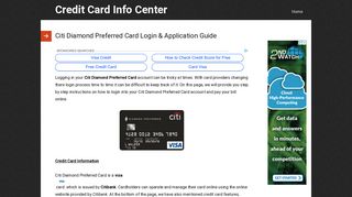 Citi Diamond Preferred Card Login & Application Guide