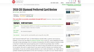 2019 Citi Diamond Preferred Card Review - Credit Cards - GET.com