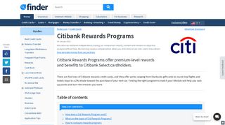 CitiBank Rewards Credit Card - Review | finder.com