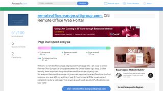 Access remoteoffice.europe.citigroup.com. Citi Remote Office Web ...