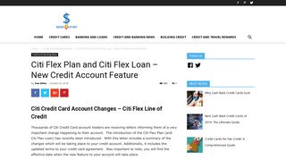 Citi Flex Plan and Citi Flex Loan - New Credit Account Feature - Credit ...