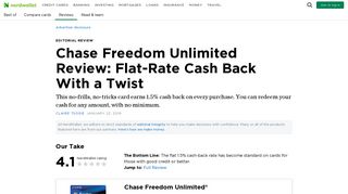 Chase Freedom Unlimited Review: Flat-Rate Cash Back With a Twist ...
