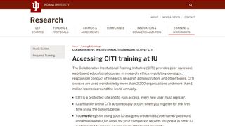 Collaborative Institutional Training Initiative - CITI: Training ... - Research