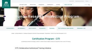 Human Research Protection | MCW Certification Program (CITI ...
