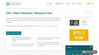 Citi® Hilton HHonors™ Reserve Card - Credit Card Insider