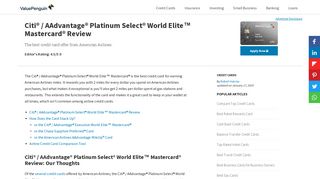 Citi® / AAdvantage® Platinum Select® World Elite™ Mastercard ...