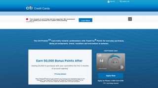 Travel Rewards Credit Card – Citi Premier SM – Citi.com