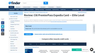 Citi Premier Pass / Expedia Card - Elite Level review | finder.com