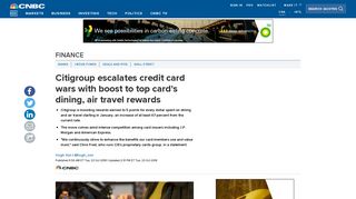 Citi escalates credit card wars with boost to dining, air travel perks