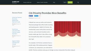 Citi Priority Provides Nice Benefits - CreditCardReviews.com