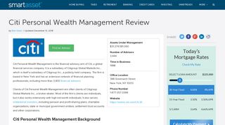 Citi Personal Wealth Management Review | SmartAsset.com