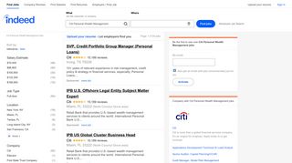 Citi Personal Wealth Management Jobs, Employment | Indeed.com
