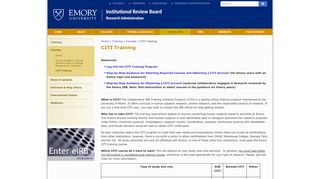 CITI Training - Emory IRB - Emory University