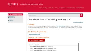Collaborative Institutional Training Initiative (CITI) | Office of Research ...