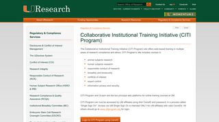 Collaborative Institutional Training Initiative (CITI) - Regulatory ...