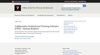 Collaborative Institutional Training Initiative (CITI) - Human Subjects ...