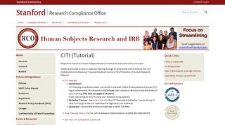 CITI (Tutorial) | Research Compliance Office