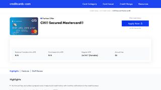 Citi® Secured Mastercard® - Apply Online - Credit Cards