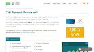 Citi Secured® MasterCard® - Info & Reviews - Credit Card Insider