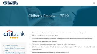 Citibank Review – 2019 - Chamber of Commerce