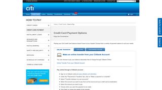 Credit Card Payment Options - Citibank Bahrain - Citi.com