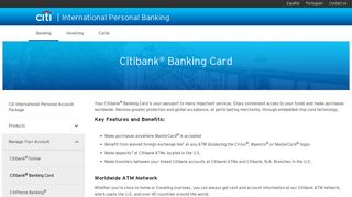 International Personal Banking - Banking - Citibank Banking Card