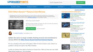 Citi® Hilton Honors™ Reserve Credit Card Review [2 Free Nights]