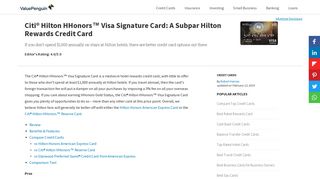 Citi® Hilton HHonors™ Visa Signature Card: A Subpar Hilton ...