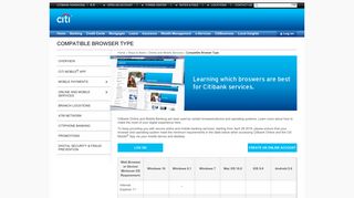 Compatible Browser Type - Citibank Hong Kong