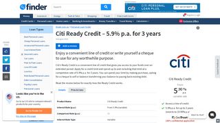 Citi Ready Credit - 5.9% p.a. for 3 years Review | finder.com.au