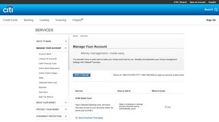 Citibank®: Services that manage your account - Citibank - Citi.com