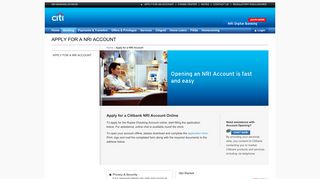 Apply for an NRI Account - Citibank India