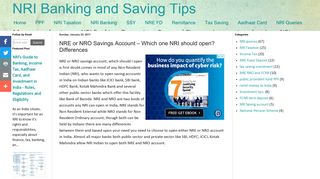 NRE or NRO Savings Account - NRI Banking and Saving Tips
