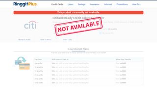 Citibank Ready Credit Balance Transfer - Compare and Apply online