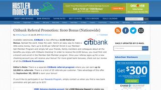Citibank Referral Promotion: $100 Bonus (Nationwide)