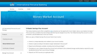 International Personal Banking - Banking - Money Market Account