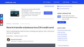 Citi balance transfer guide - Credit Cards
